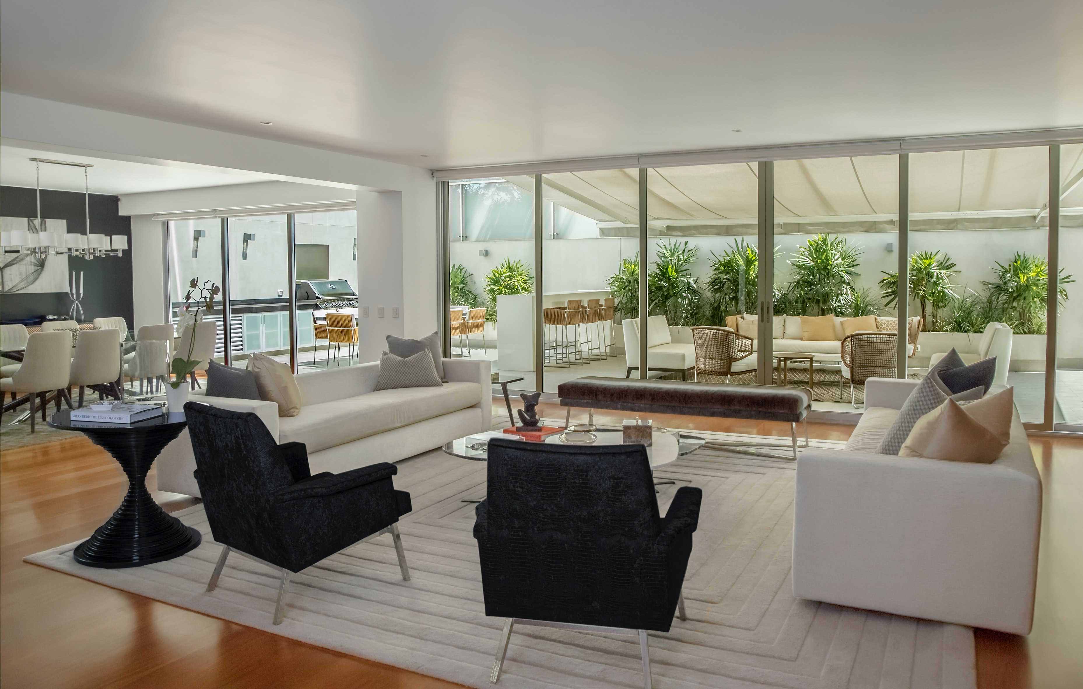 Scandinavian style residential living room interior by Viona Interiors, Pune